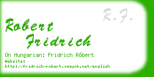 robert fridrich business card